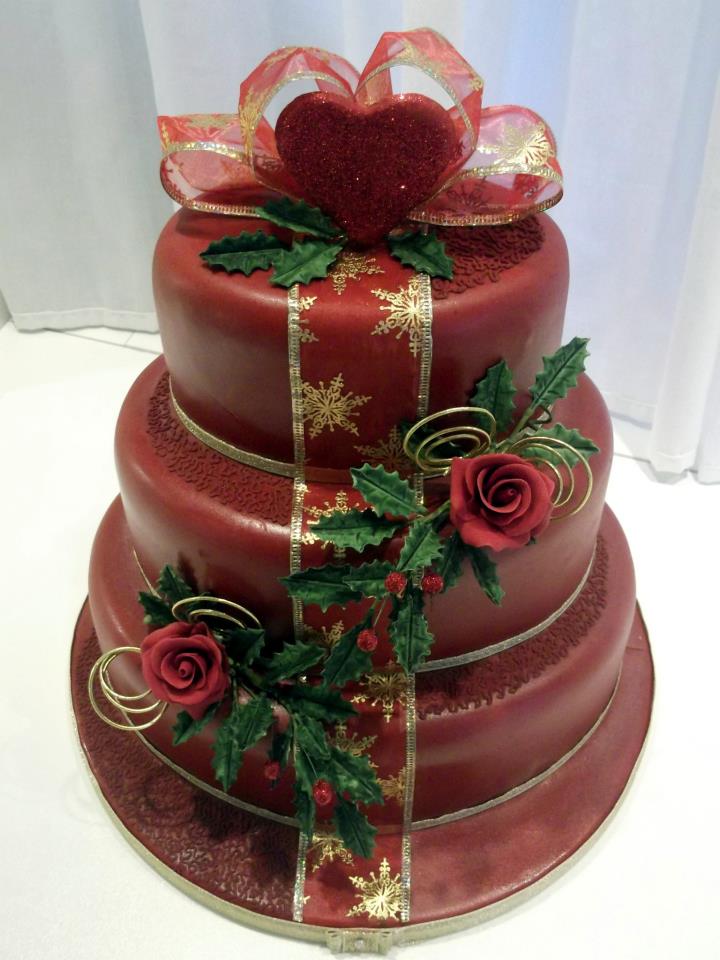 Christmas  wedding cake