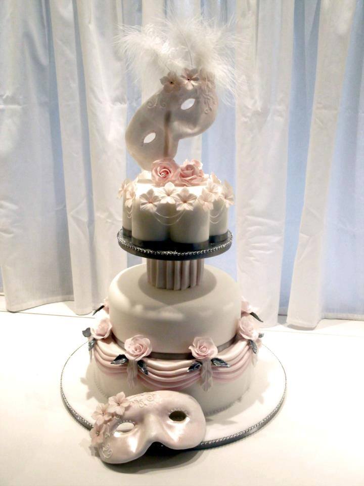masked wedding cake